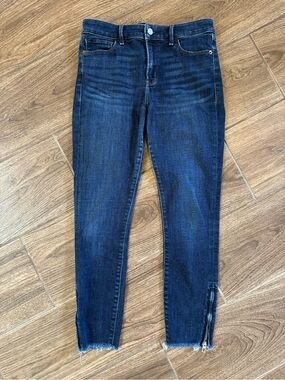 Abercrombie Harper Slim Straight Jeans Women’s 28 Dark Wash Ankle Zip